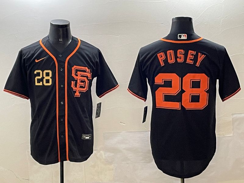Men San Francisco Giants #28 Posey Black Game 2025 Nike MLB Jersey style 5